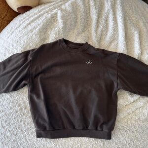 ALO Yoga Accolade in Espresso Crewneck Sweater in Medium